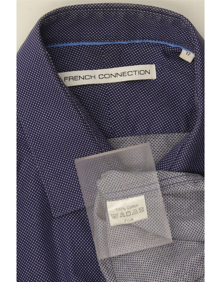 Koszula męska French Connection, rozmiar 17 XL, bawełniana w granatowe cętki