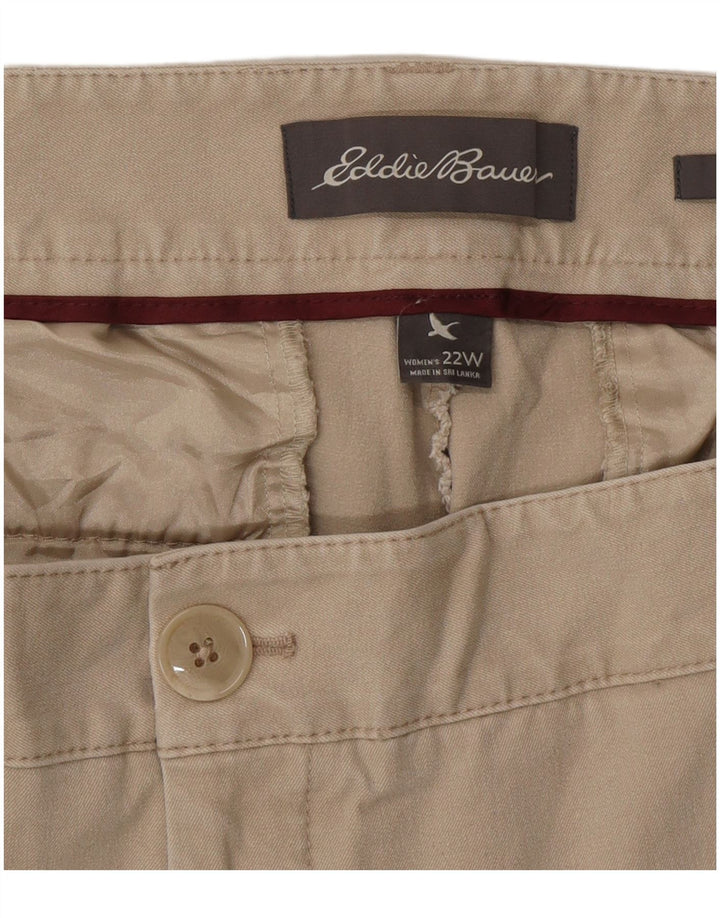 Spodnie damskie EDDIE BAUER o zakrzywionym kroju US 22 3XL W44 L30 beżowe