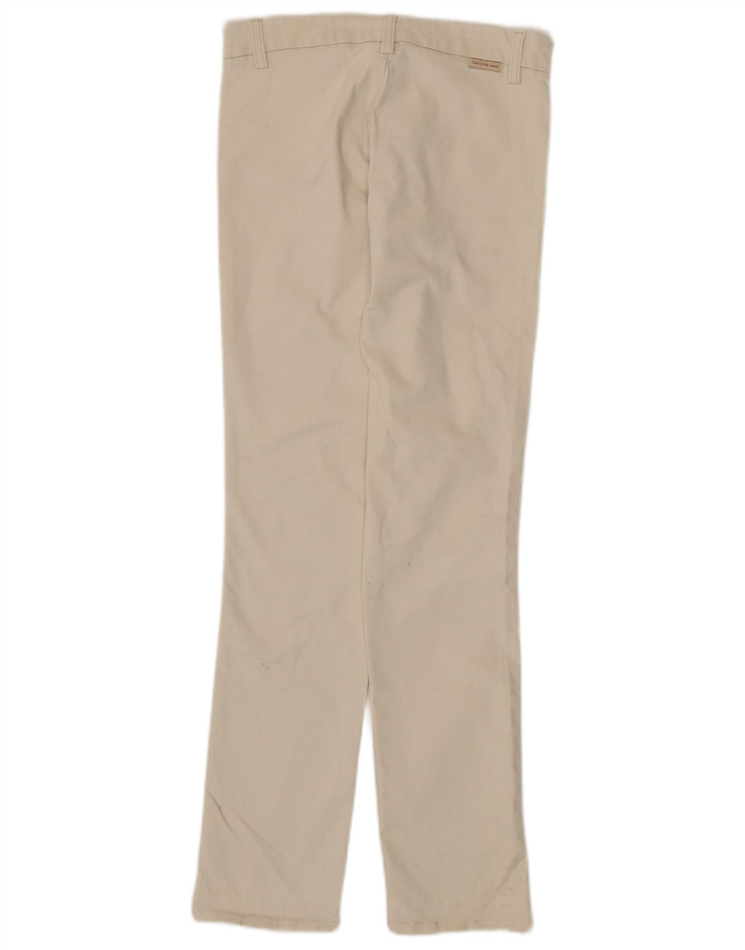 CALVIN KLEIN Damskie proste spodnie na co dzień W27 L30 Złamana biała bawełna