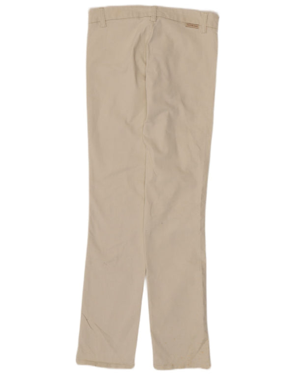 CALVIN KLEIN Damskie proste spodnie na co dzień W27 L30 Złamana biała bawełna