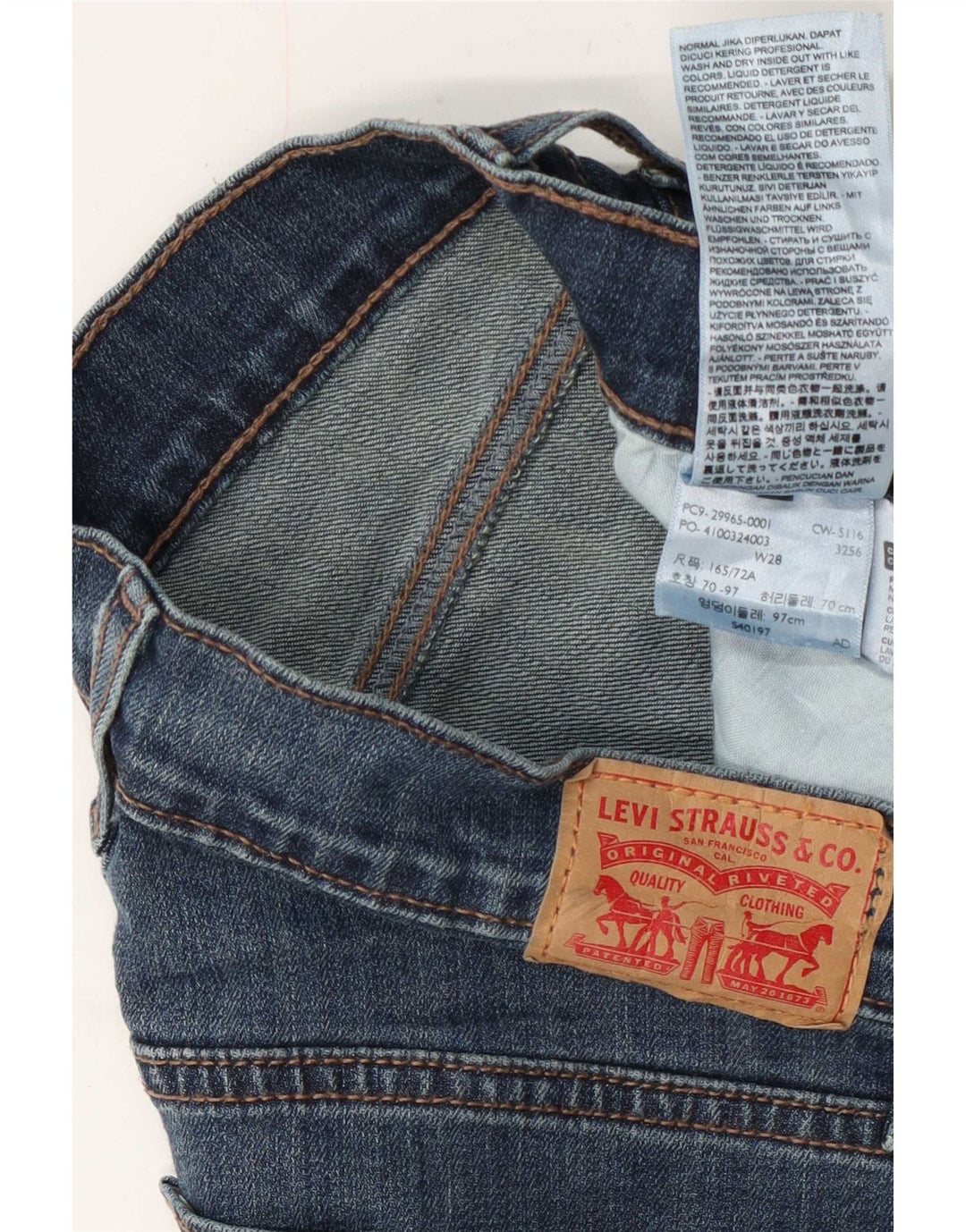 Damskie spodenki jeansowe Levi's W28 Średni niebieski, bawełniany