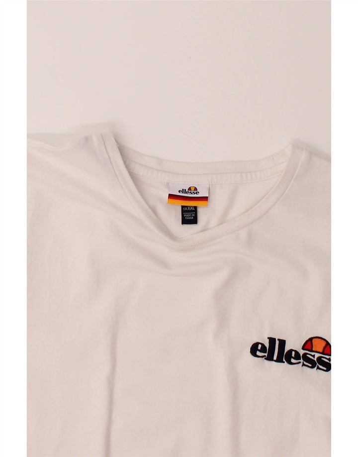 ELLESSE Womens Graphic T-Shirt Top 2XL White Cotton Vintage Ellesse and Second-Hand Ellesse from Messina Hembry 