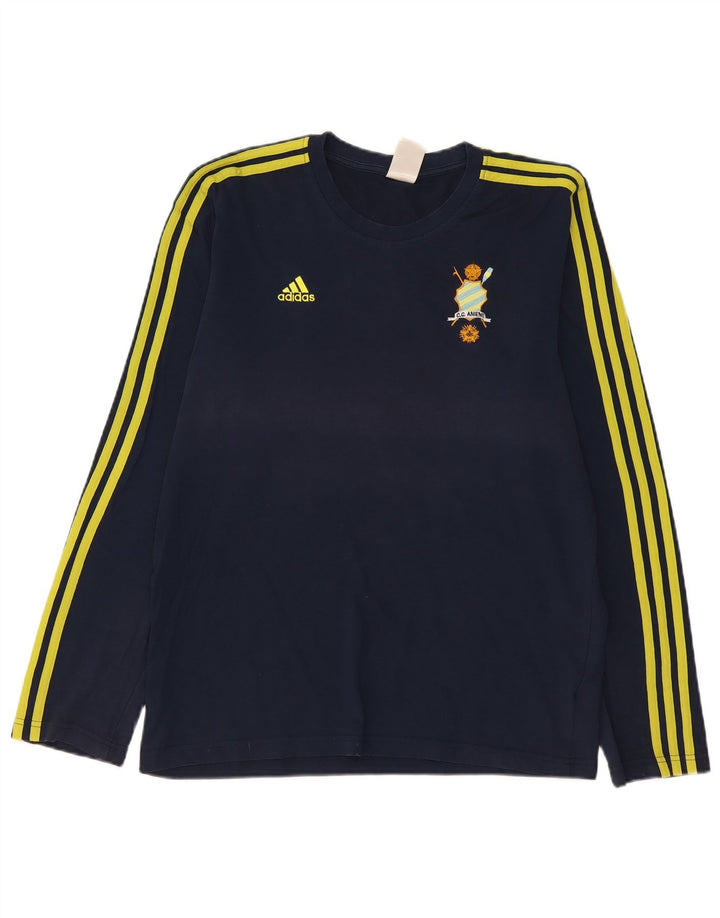 Adidas Męskie Climalite Graphic Top z długim rękawem, średni granatowy, bawełniany