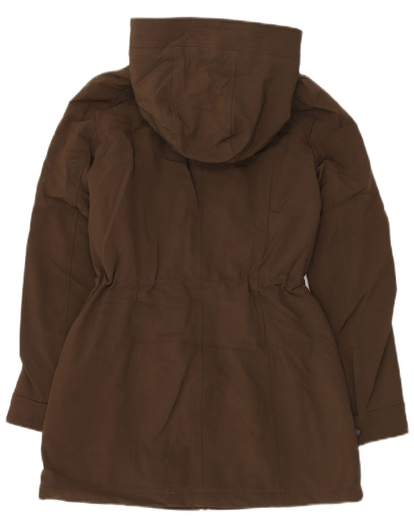 Damska kurtka parka z kapturem oversize Calvin Klein UK 6 XS, brązowy poliester