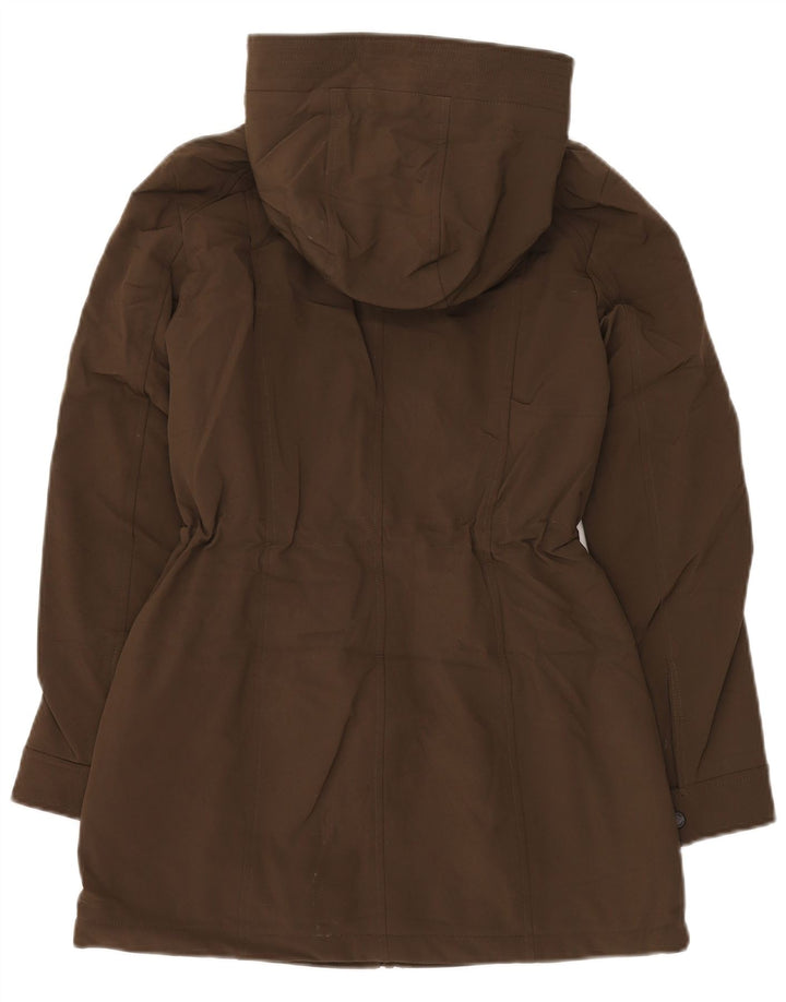 Damska kurtka parka z kapturem oversize Calvin Klein UK 6 XS, brązowy poliester