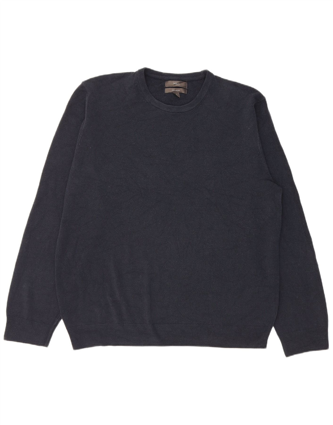 Marks & Spencer Męski sweter z okrągłym dekoltem 2XL Granatowy akryl