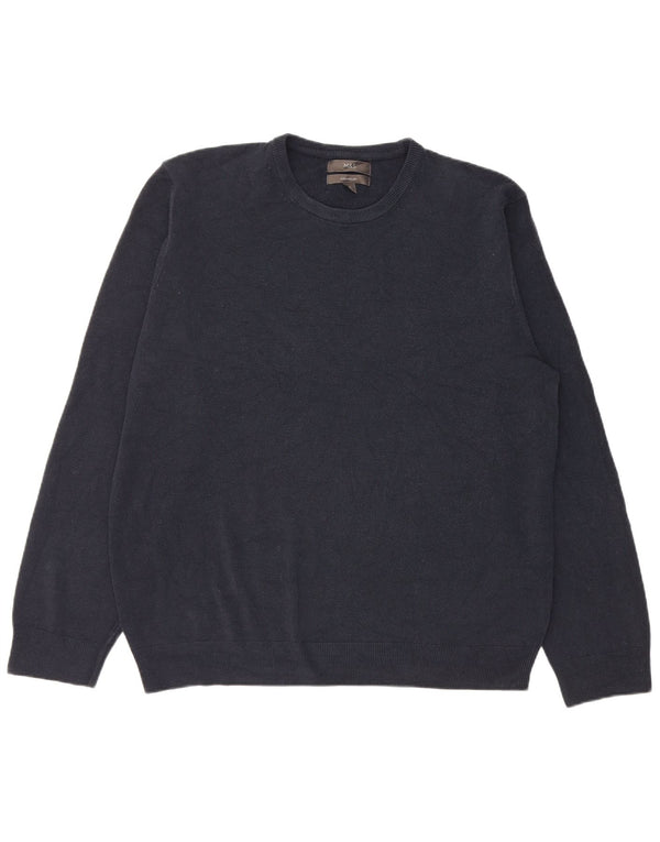 Marks & Spencer Męski sweter z okrągłym dekoltem 2XL Granatowy akryl