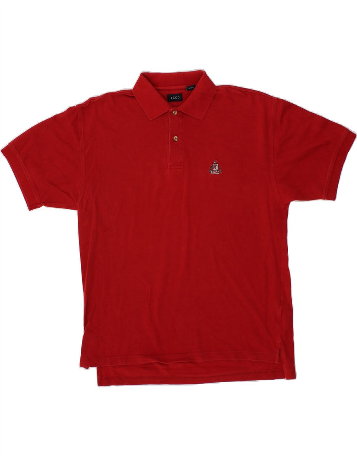 IZOD Mens Polo Shirt Medium Red Cotton Vintage Izod and Second-Hand Izod from Messina Hembry 