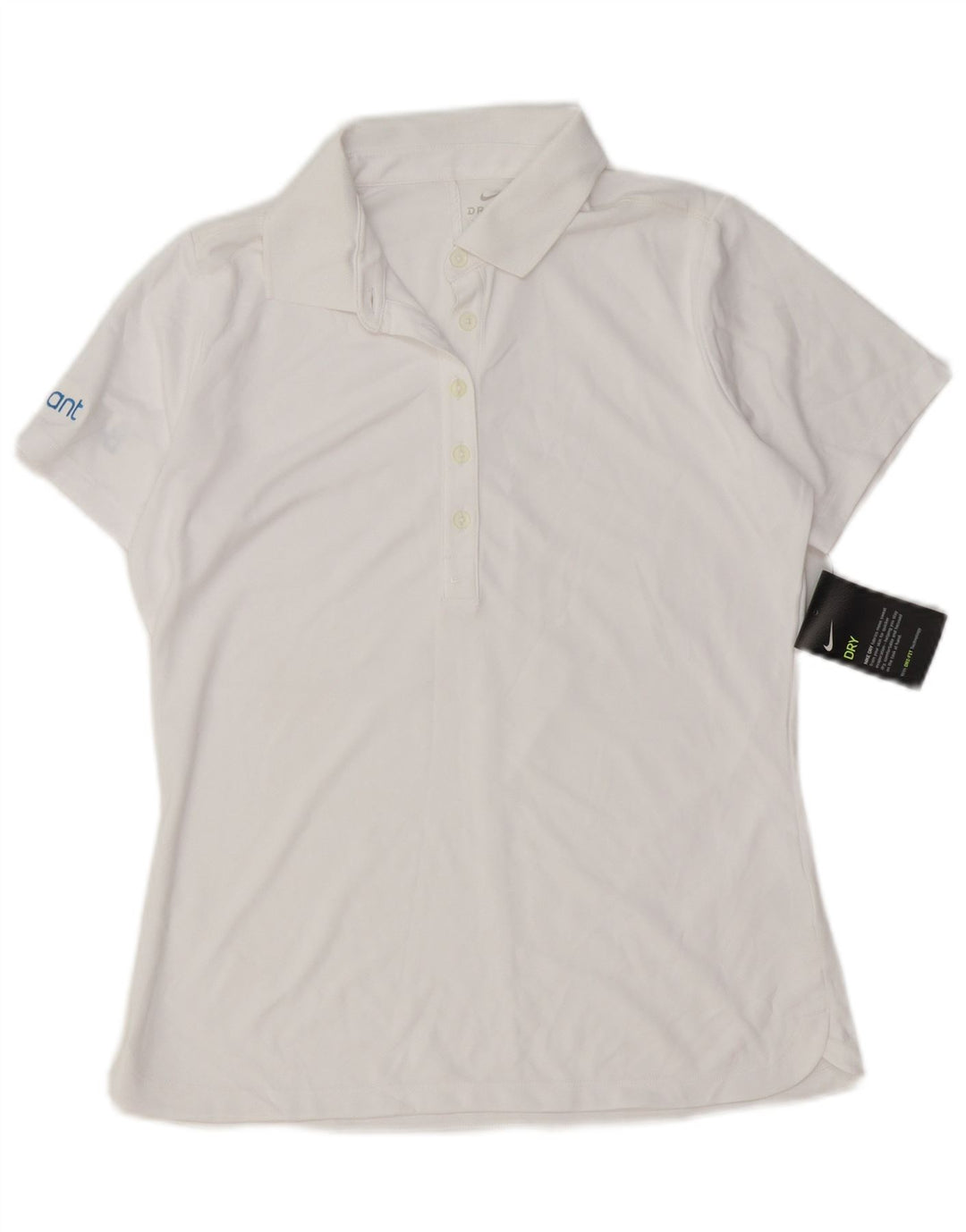 Damska koszulka polo Nike Dri Fit UK 12, średni biały poliester