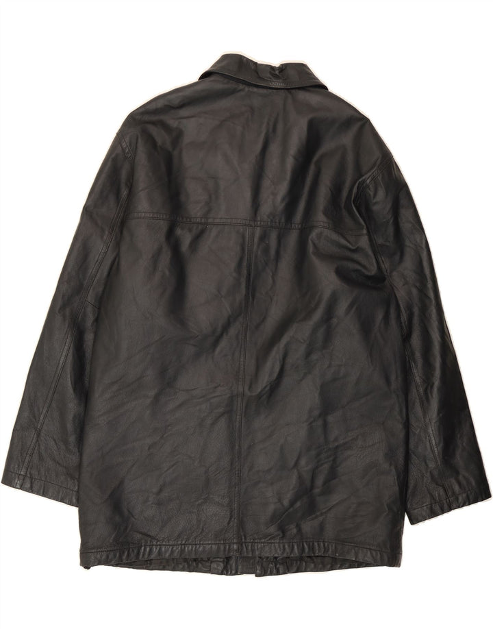 VINTAGE Mens Leather Jacket UK 42 XL Black Leather Vintage Vintage and Second-Hand Vintage from Messina Hembry 