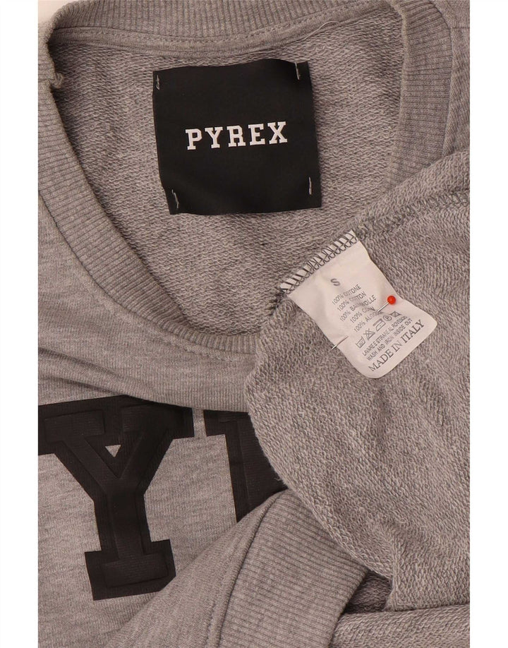 Damska bluza oversize z grafiką Pyrex, UK 10, mała szara