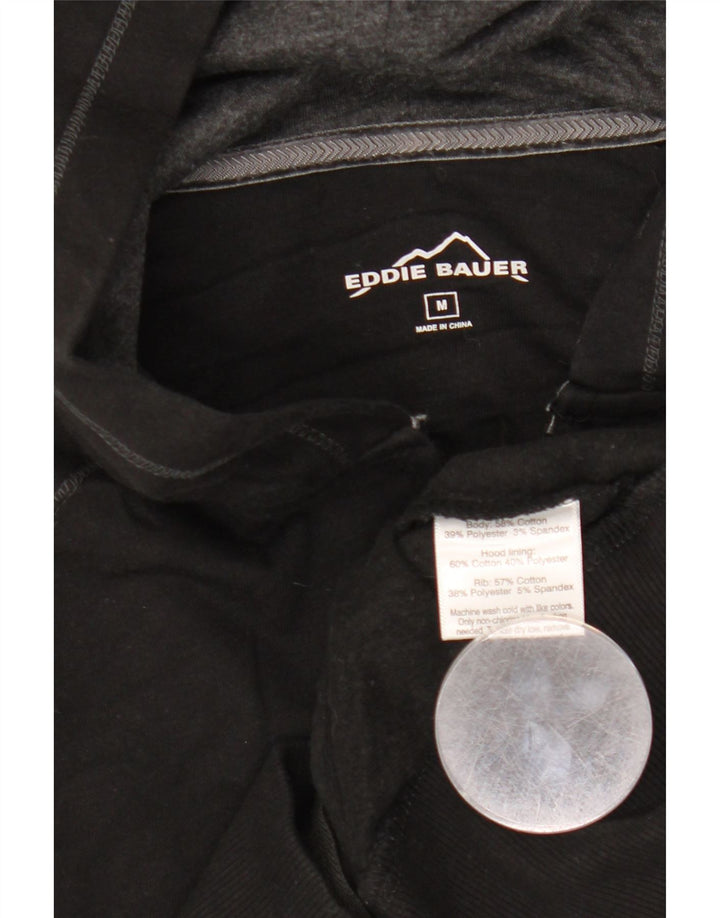 Damski sweter z kapturem i zamkiem EDDIE BAUER UK 14, średni czarny, bawełniany