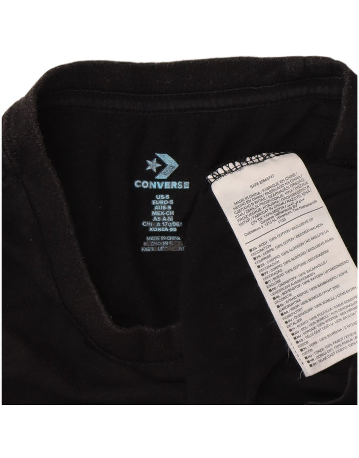 Converse Męski T-shirt z grafiką, mały, czarny, bawełniany
