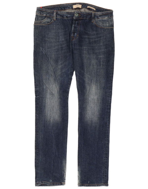 Męskie jeansy Super Slim Zu Elements W36 L34 Niebieskie bawełniane