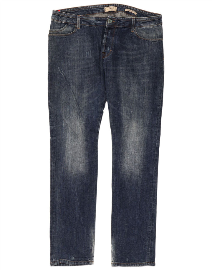 Męskie jeansy Super Slim Zu Elements W36 L34 Niebieskie bawełniane