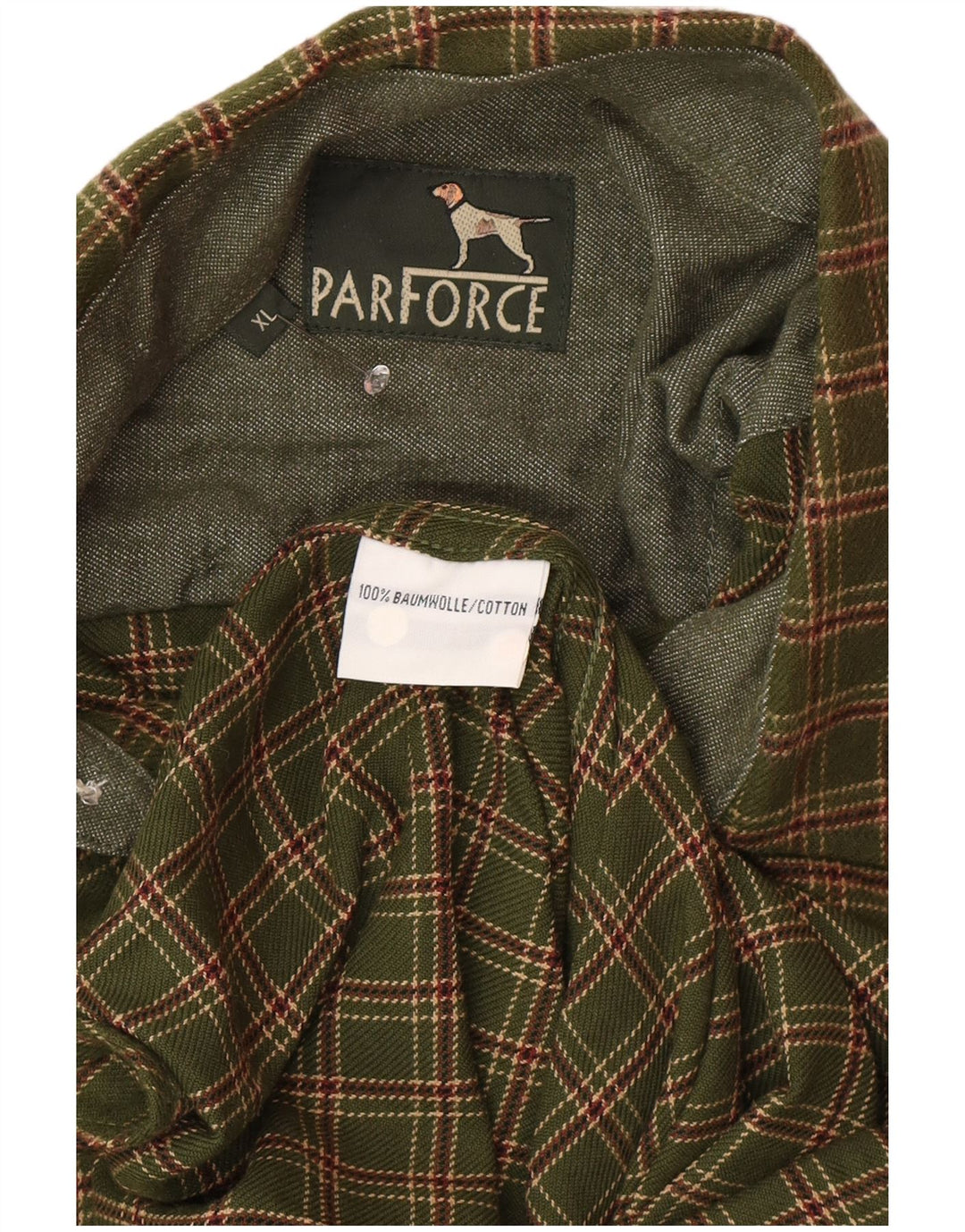 Męska koszula flanelowa Parforce XL, bawełniana w zieloną kratkę