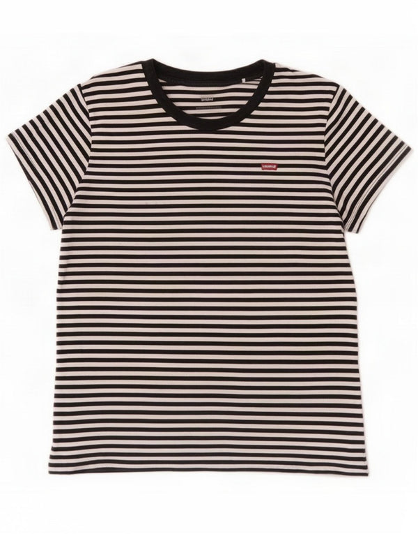 T-shirt damski Levi's Top UK 14 Medium Black Striped Cotton