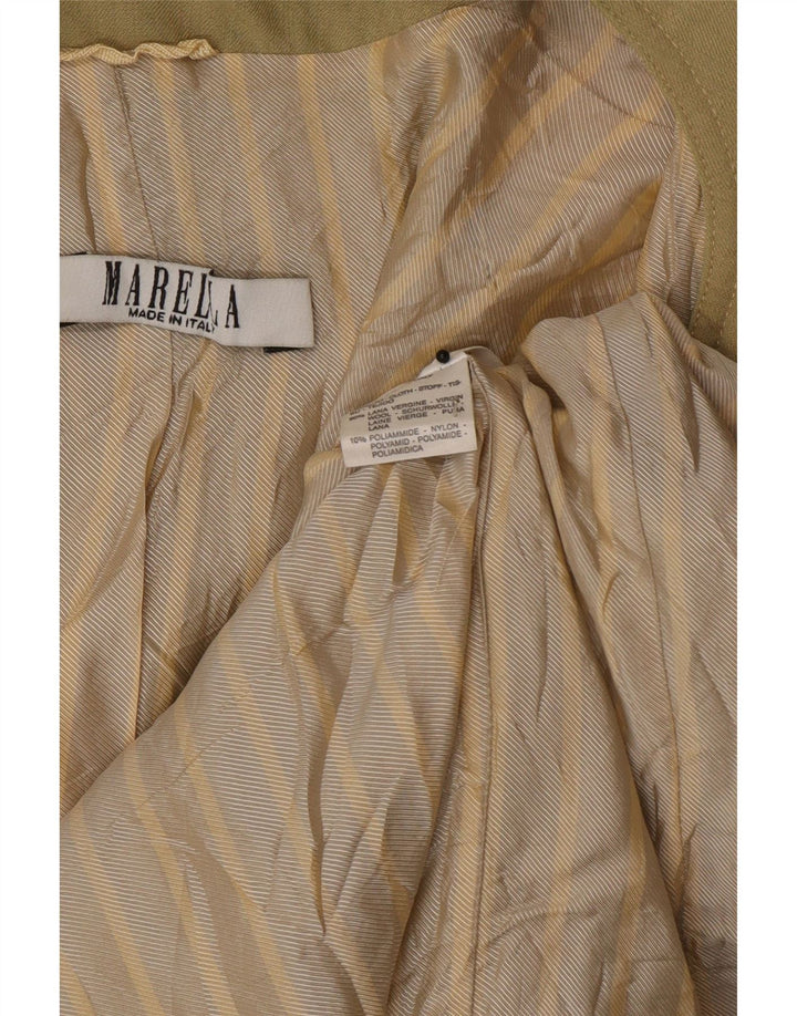 Marella Damska marynarka oversize zapinana na 5 guzików UK 10 Mała wełna khaki