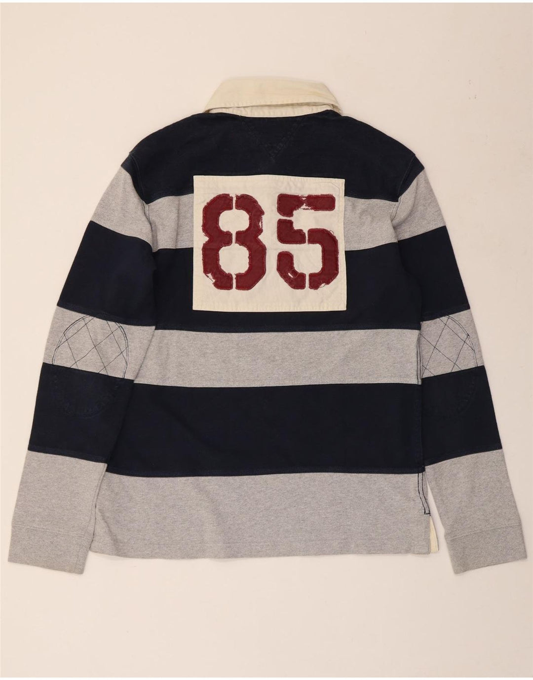 Męska koszulka polo do rugby TOMMY HILFIGER z grafiką, w duże granatowe paski