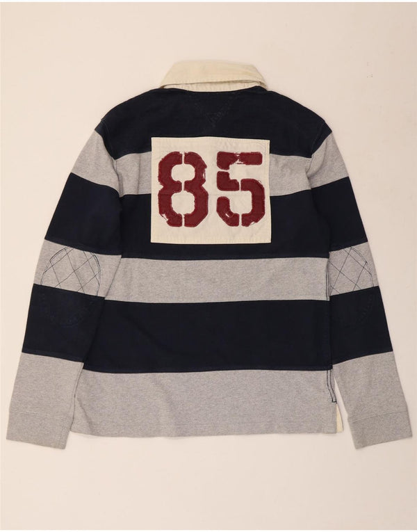 Męska koszulka polo do rugby TOMMY HILFIGER z grafiką, w duże granatowe paski