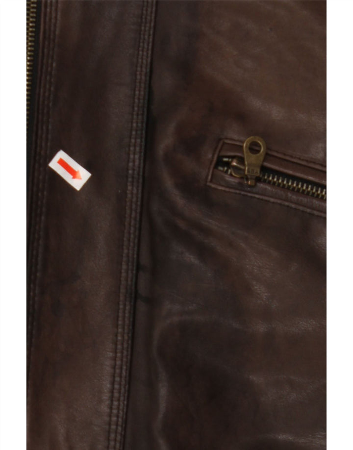 Męska kurtka skórzana VINTAGE IT 50 duża brązowa skóra