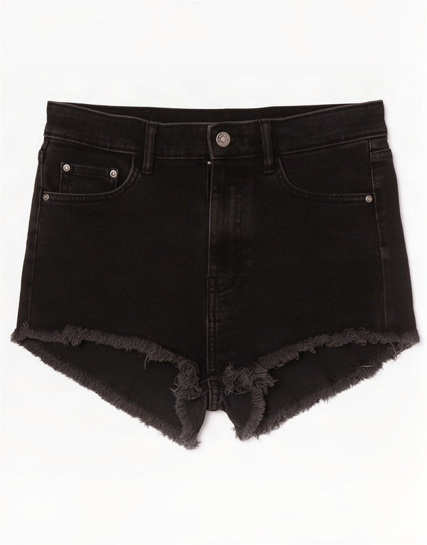 Damskie spodenki jeansowe Zara z wysokim stanem EU 36 XS W26, czarne, bawełniane
