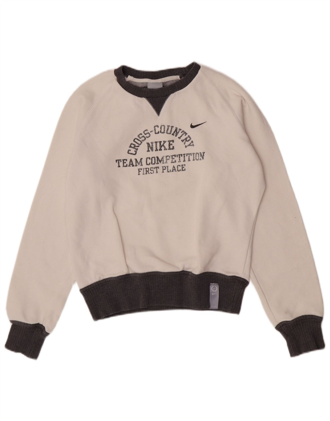 Damska bluza z grafiką Nike, UK 8/10, mała, biała, z blokami kolorów