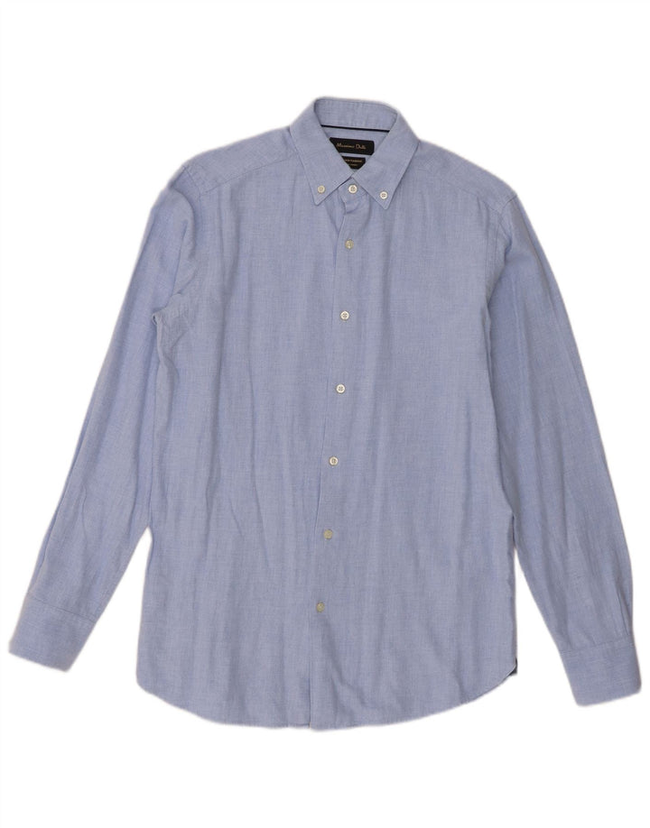 Koszula męska Massimo Dutti, mała, niebieska, bawełniana