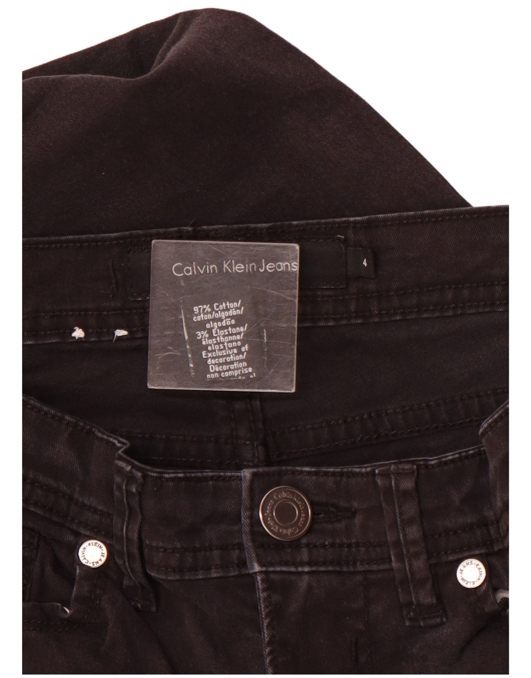 Damskie jeansy Calvin Klein Crop Slim US 4 Small W28 L26 Czarna bawełna
