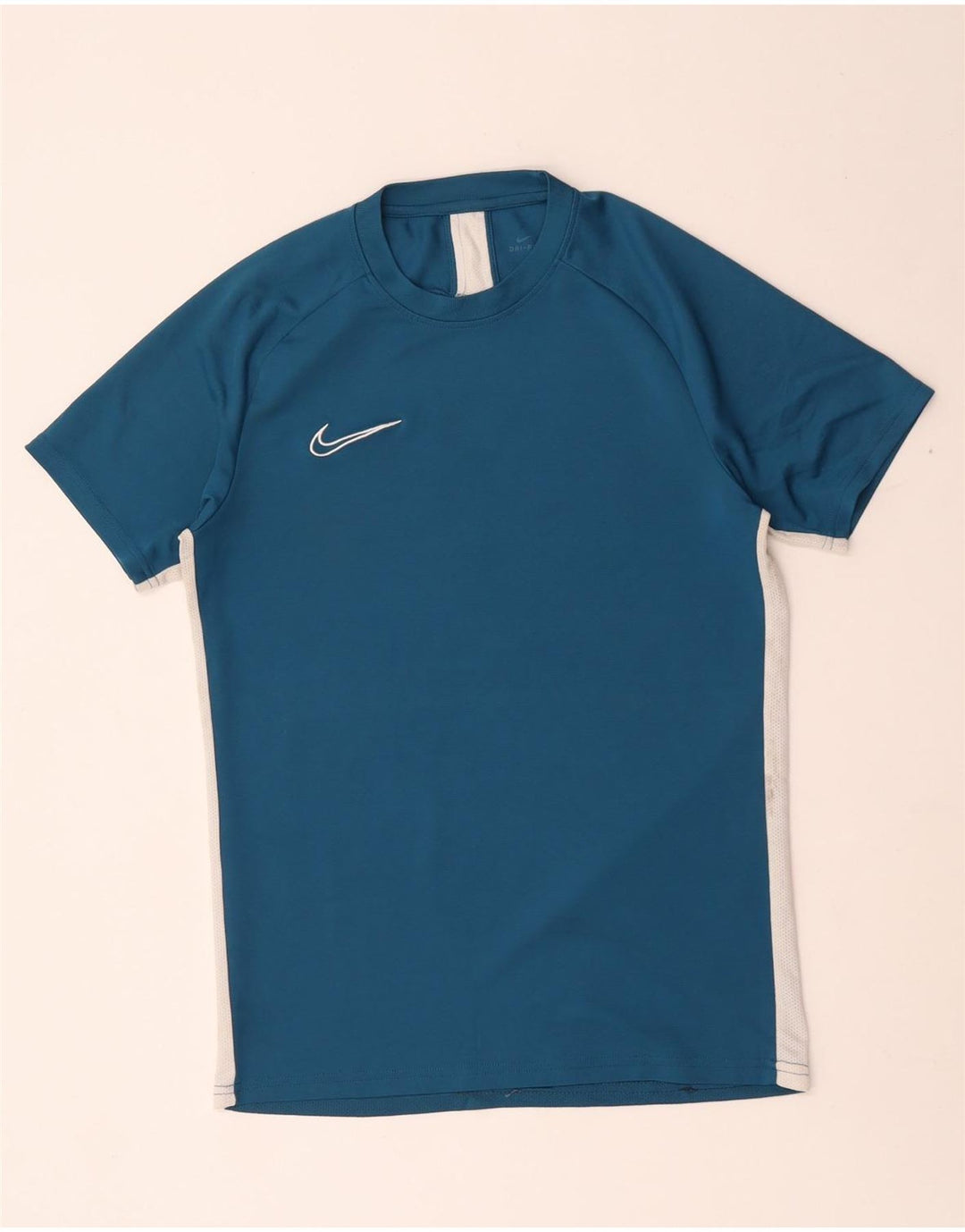 Męski T-shirt Nike Dri Fit Top, średni niebieski, poliester z blokami kolorów