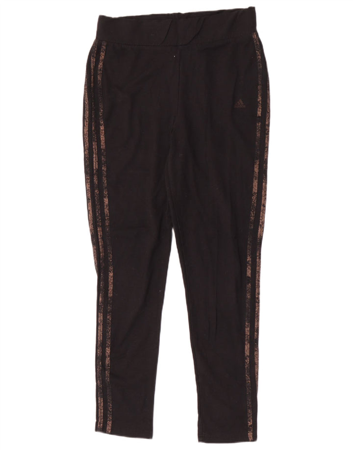 Legginsy damskie Adidas UK 10, małe, czarne, poliestrowe