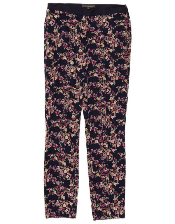 Damskie spodnie codzienne Laura Ashley UK 10 Small W30 L28 Granatowo-kwiatowe