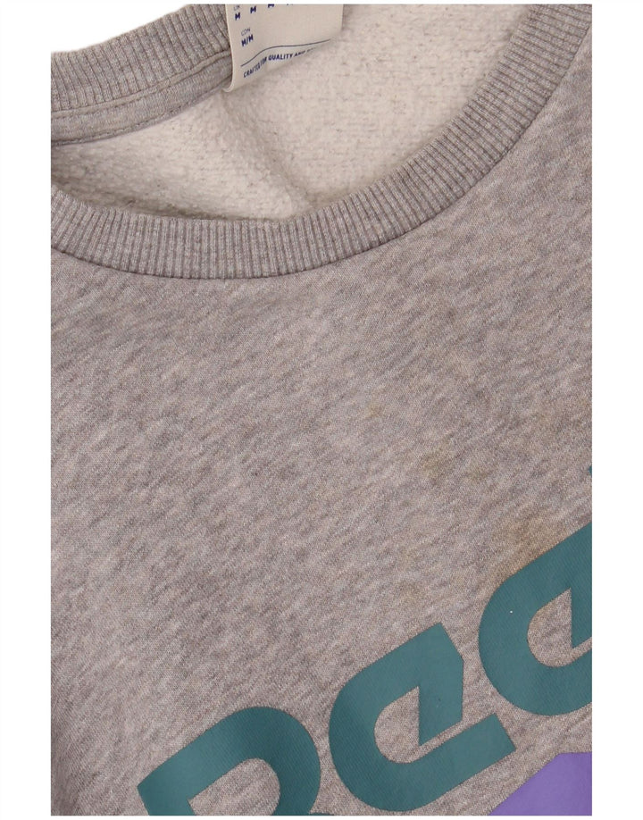 Męska bluza Reebok z grafiką, średnioszara, bawełniana