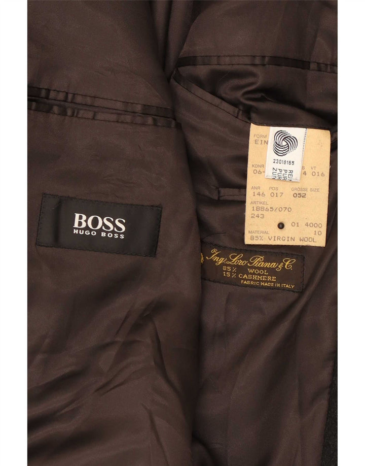 Męska marynarka zapinana na 3 guziki Hugo Boss EU 52 XL Szara dziewicza wełna