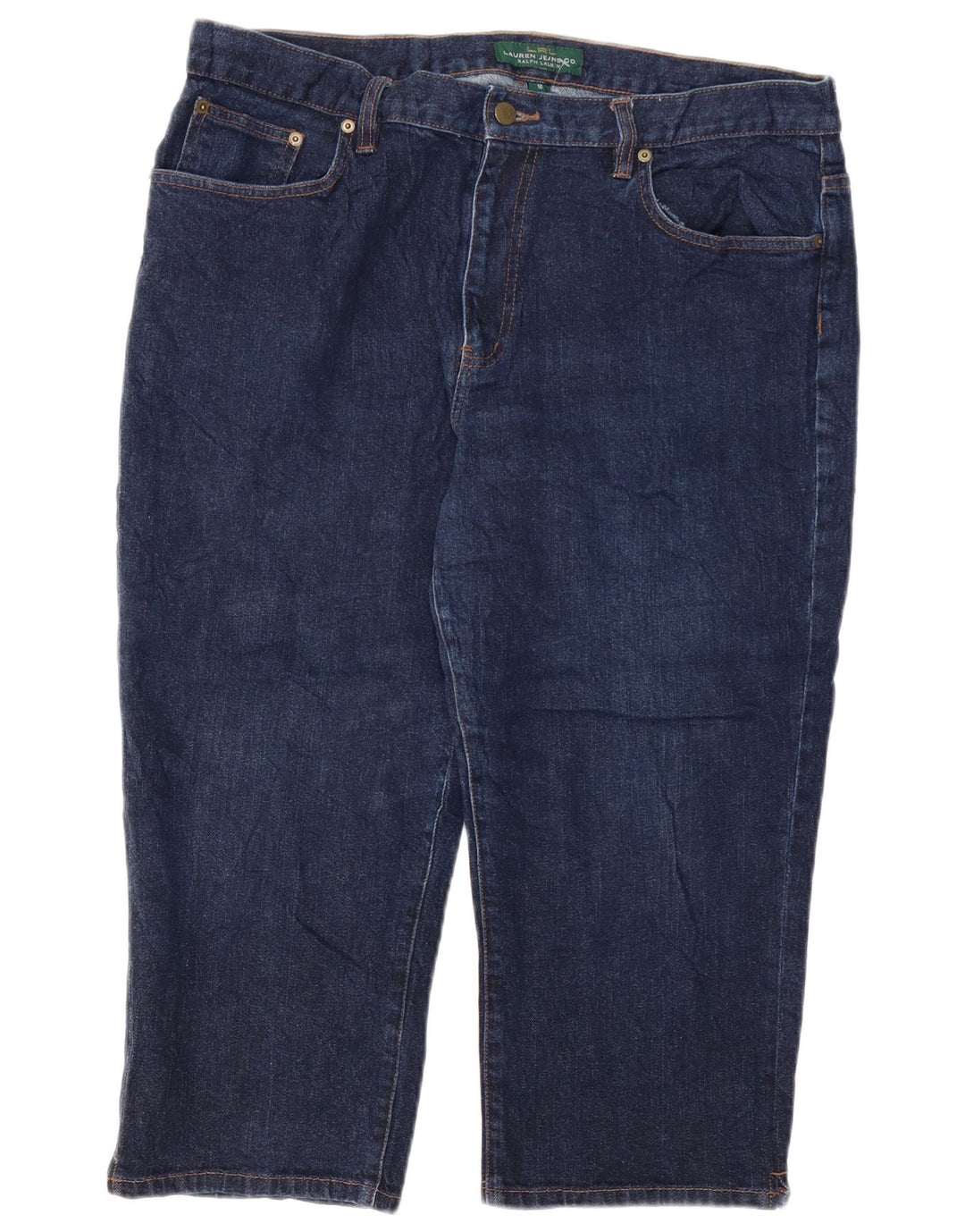 RALPH LAUREN Damskie jeansy Capri US 16 2XL W38 L21 Granatowe bawełniane