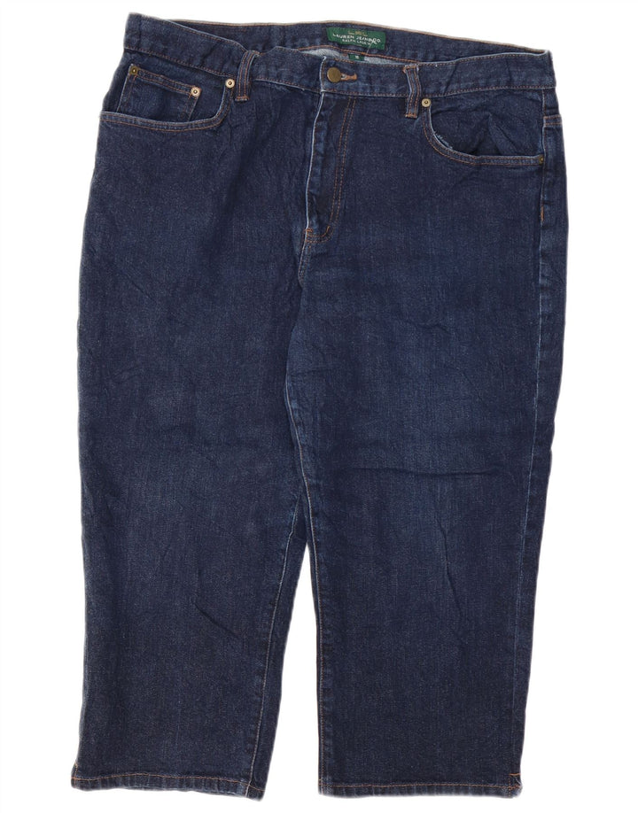 RALPH LAUREN Damskie jeansy Capri US 16 2XL W38 L21 Granatowe bawełniane