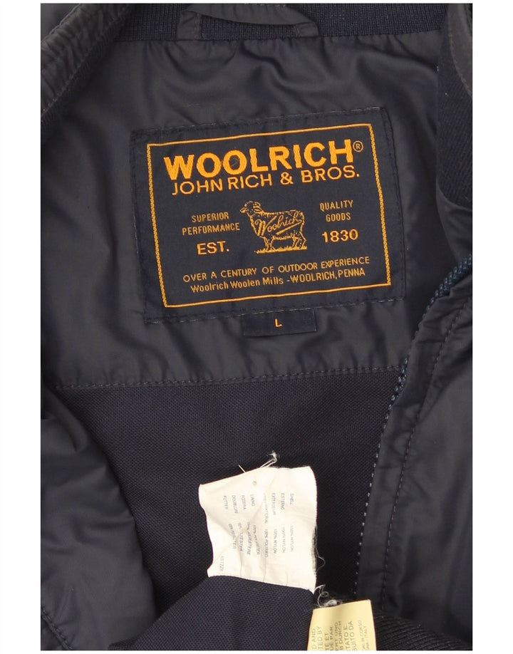 Męska kurtka wiatrówka Woolrich UK 40, duża, granatowa, nylonowa