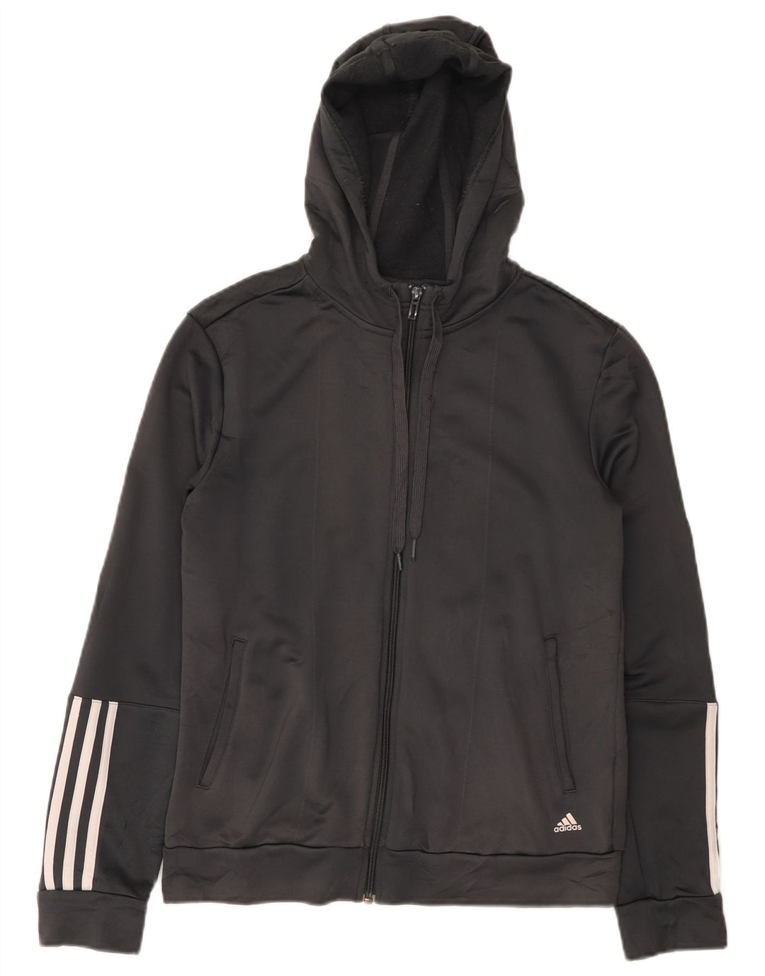 Damska bluza z kapturem Adidas Climalite Zip UK 12/14 Średni szary poliester