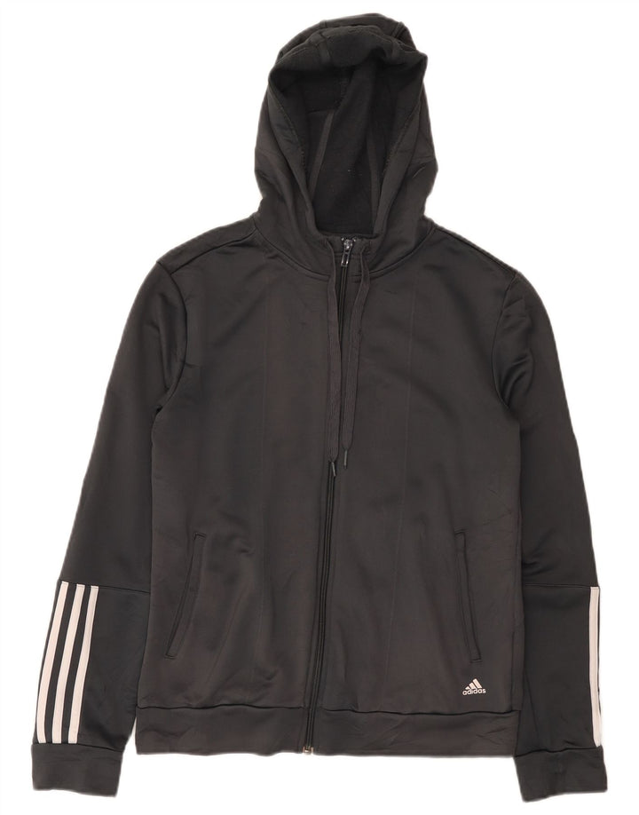 Damska bluza z kapturem Adidas Climalite Zip UK 12/14 Średni szary poliester