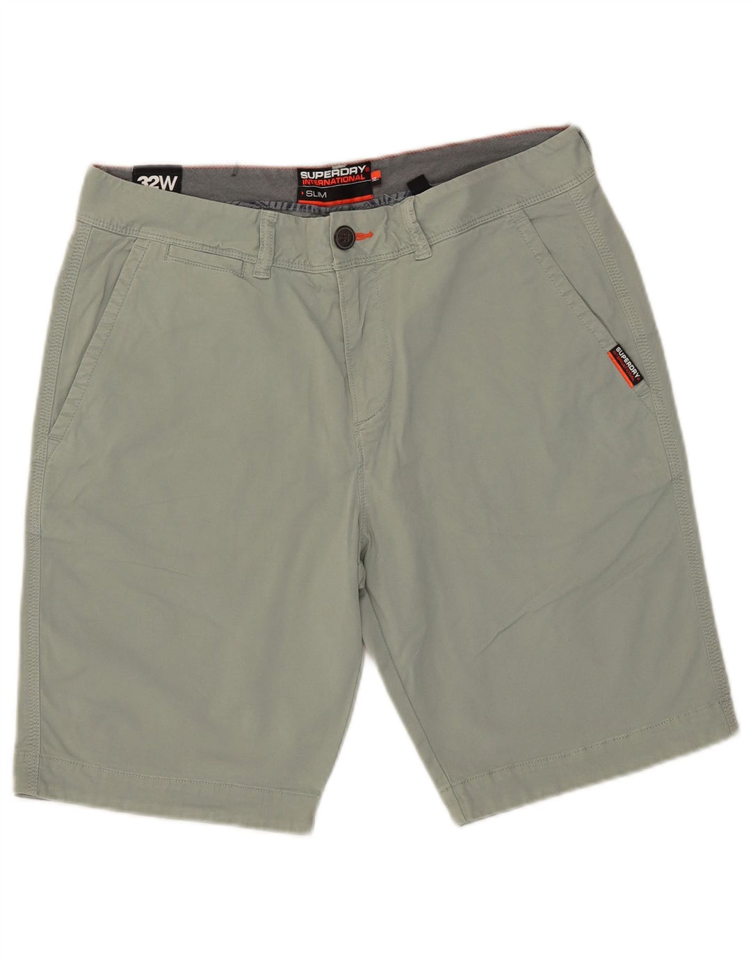 Męskie spodenki Chino Superdry Slim Fit W32 Średniozielona bawełna