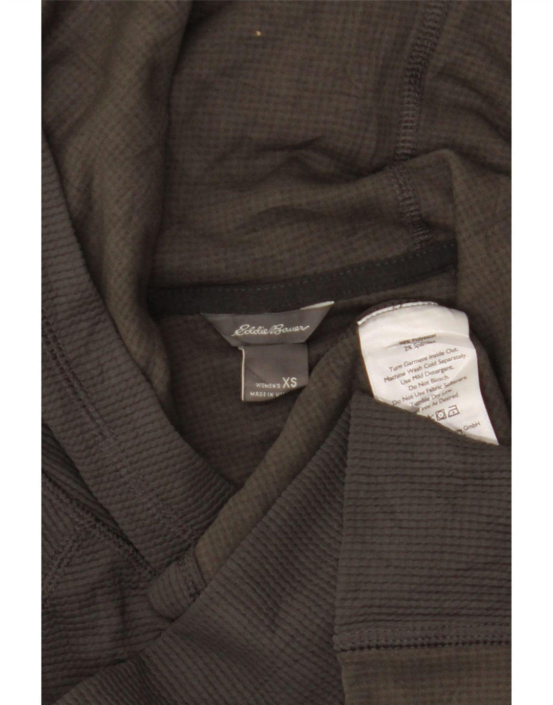 Damski top z kapturem i długim rękawem Eddie Bauer, UK 6 XS, szary poliester