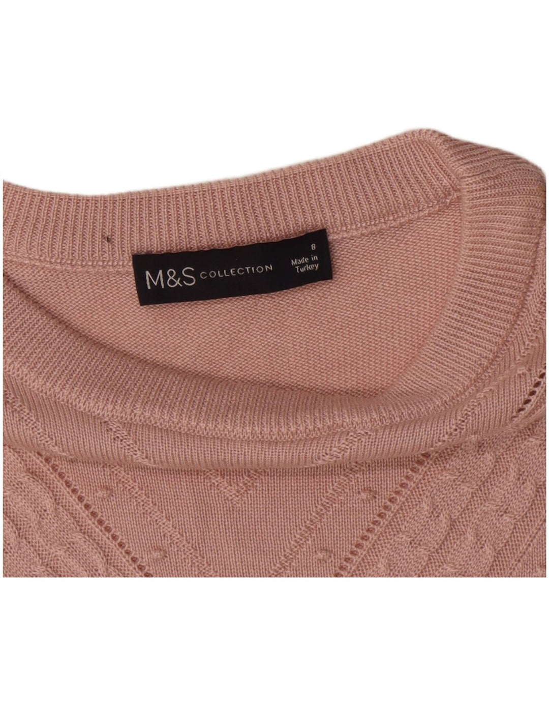 Marks & Spencer Damski sweter z okrągłym dekoltem, UK 8, mały różowy