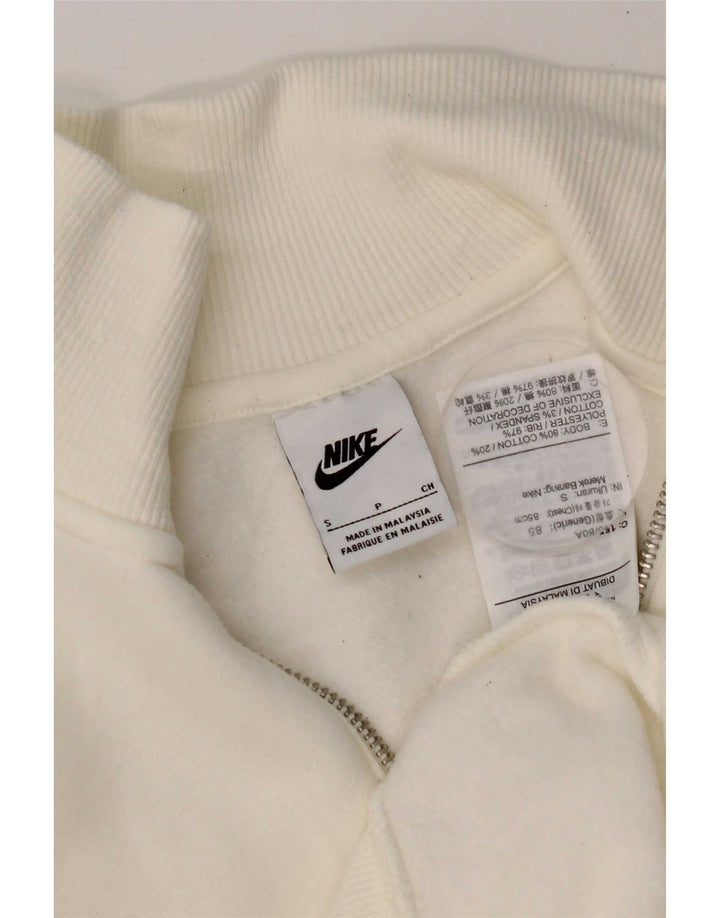 Damska bluza dresowa Nike Oversized Crop Zip Neck Sweter UK 10 Small White