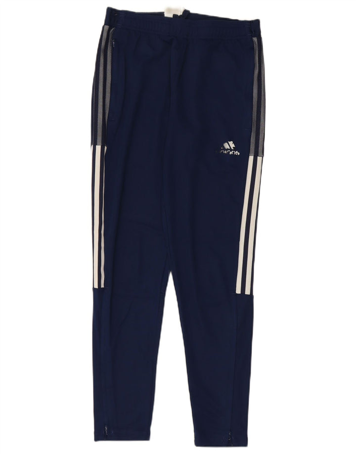 ADIDAS Mens Tracksuit Trousers Small  Navy Blue Polyester