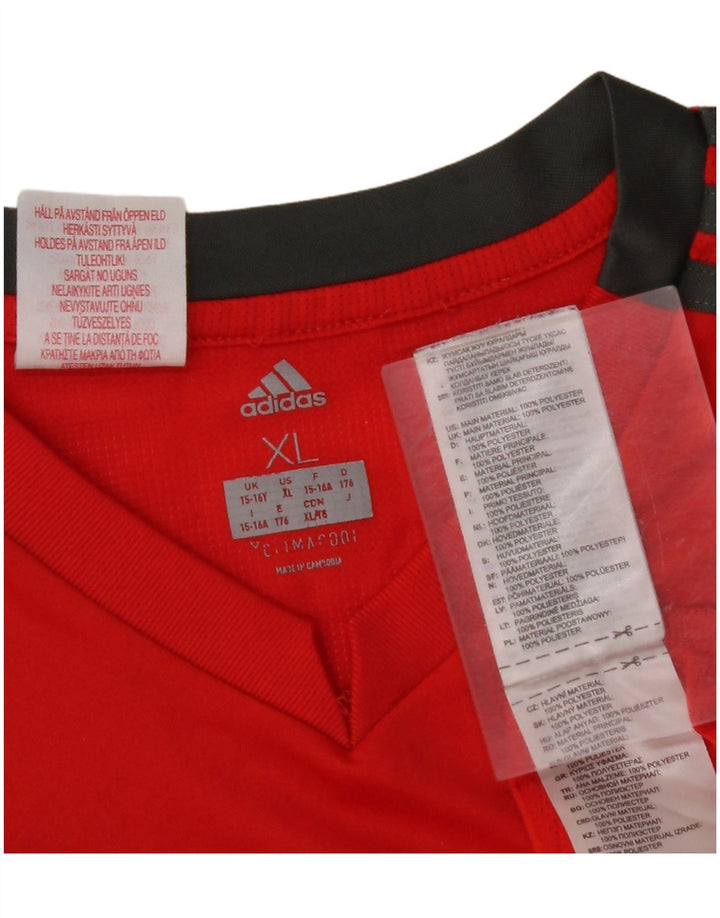 Chłopięca koszulka ADIDAS Climacool 15-16 lat XL, czerwona, poliester