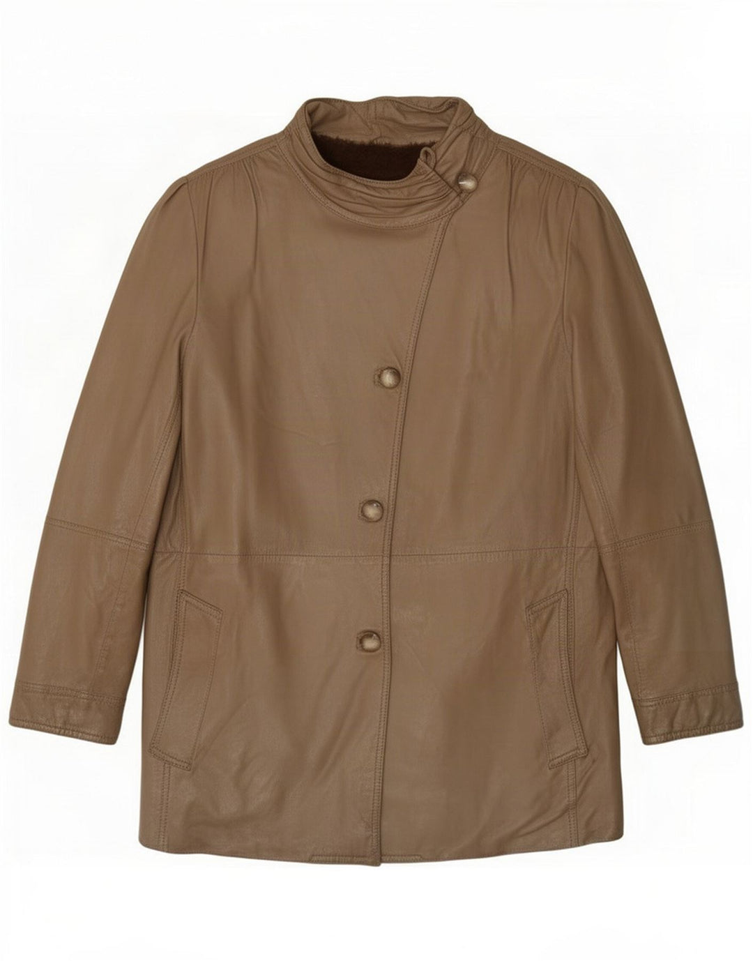 Vintage damska kurtka shearling UK 14 Medium Khaki