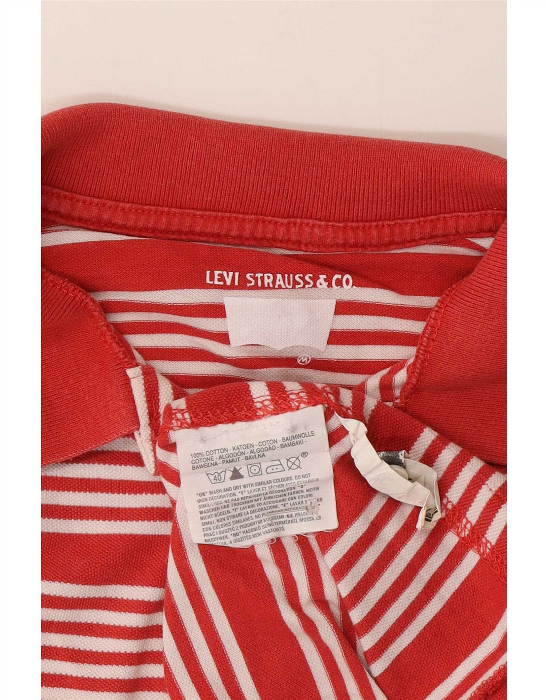 Męska koszulka polo Levi's, bawełniana w średnie czerwone paski