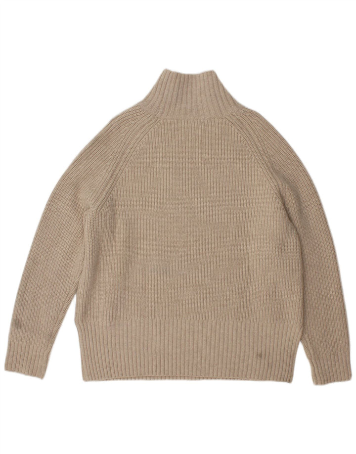 Damski sweter oversize z golfem Zara UK 10 Small Beżowa wełna