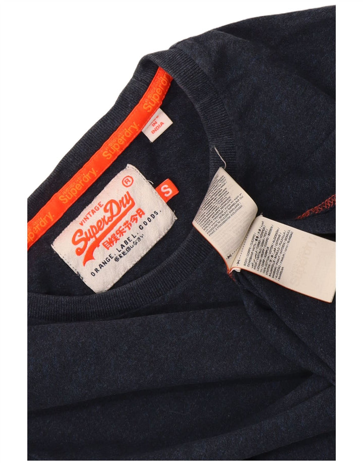 Męski top Superdry z długim rękawem, mały, granatowy, bawełniany