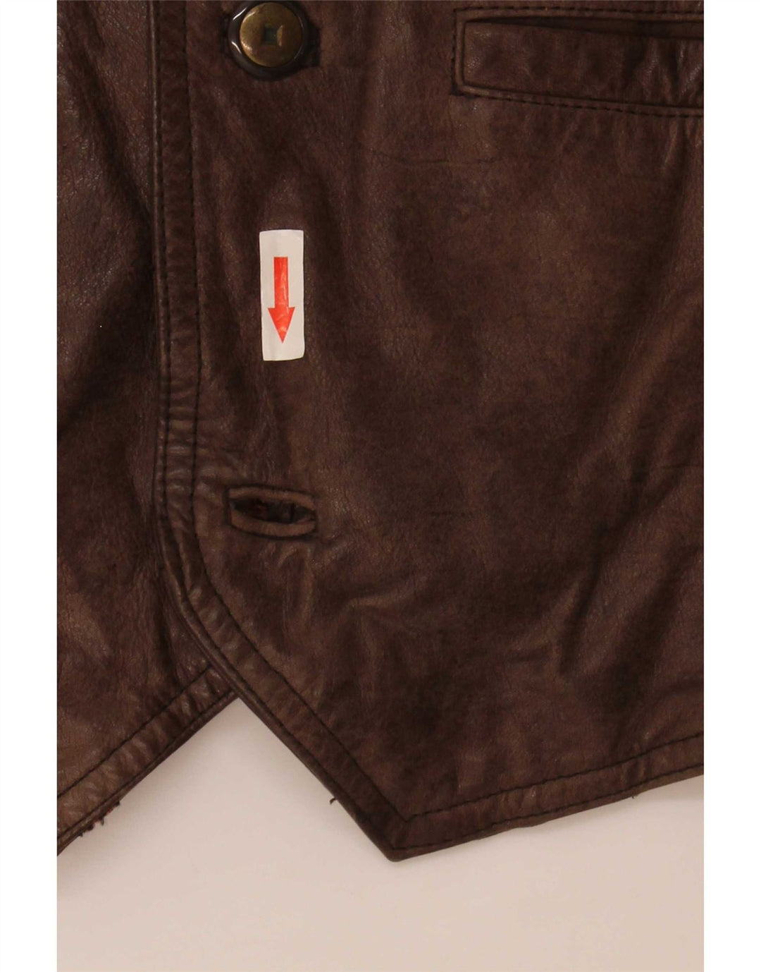 Vintage męska kamizelka skórzana IT 58 2XL brązowa
